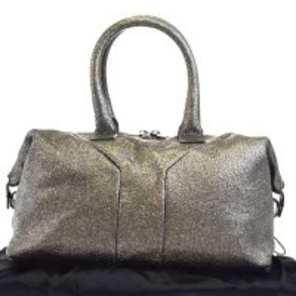 Saint Laurent Yves Handbag silver leather